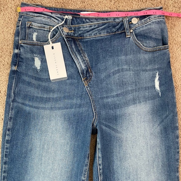 NEW Risen Los Angeles High-Rise Crossover Tapered Denim Jeans RDP5060 Size 15/32 - Picture 12 of 16